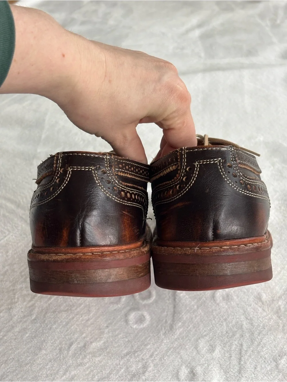 Allen Edmonds Strandmok Cap Toe Brogue Heritage Dark Brown Oxfords Size10/10,5